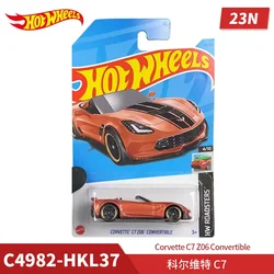 Genuine Hot Wheels Car Corvette C7 Z06 Convertible Kids Toys for Boy Voiture Model 1:64 Diecast C4982-34 Brinquedo Birthday Gift