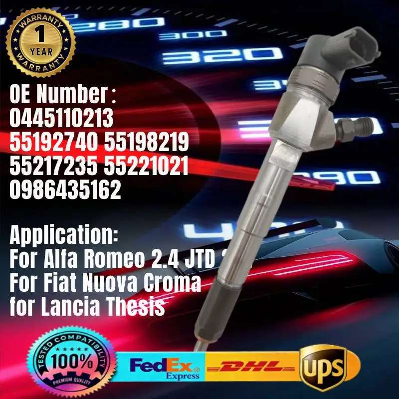 

Топливная форсунка 0445110213 55192740 55217235 55221021 для двигателей Alfa Romeo Fiat Nuova Croma Lancia Thesis 2.4 JTD