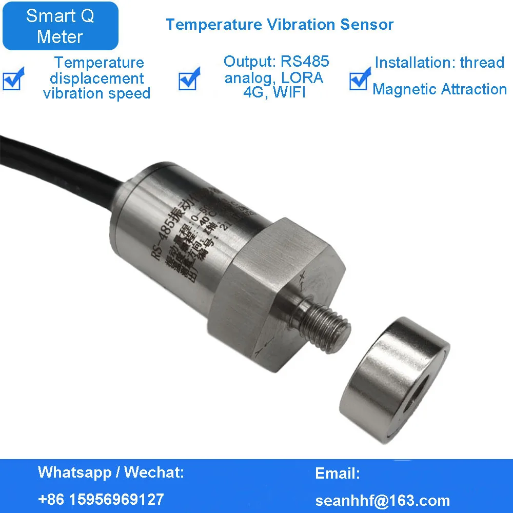 Monitoring of displacement vibration speed of high precision temperature vibration sensor of fan pump motor