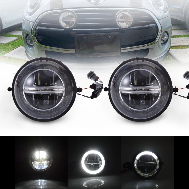 1 Set for Mini Cooper DRL LED Daytime Running Lights Refit Car Fog Lamp Styling R55 R56 R57 R58 R59 R60 R61 Halo angel eyes