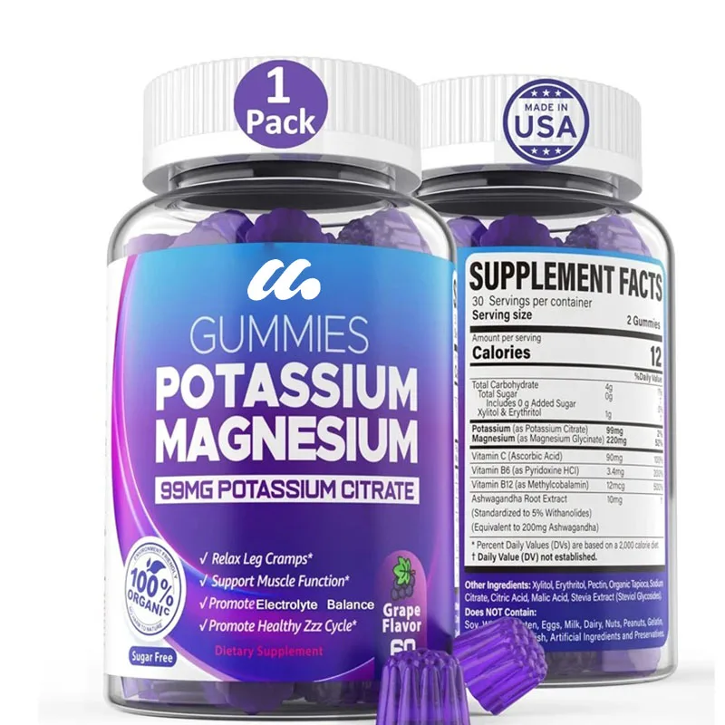 

Potassium magnesium gummies - containing South African eggplants, suitable for leg spasms, muscles, sugar free