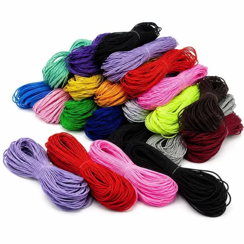 1mm 20M Geflochtene Elastische Kordel, Perlenfäden, Dehnbare Schnur, Stoff-Bastelschnur in 13 Farben – Detail 3