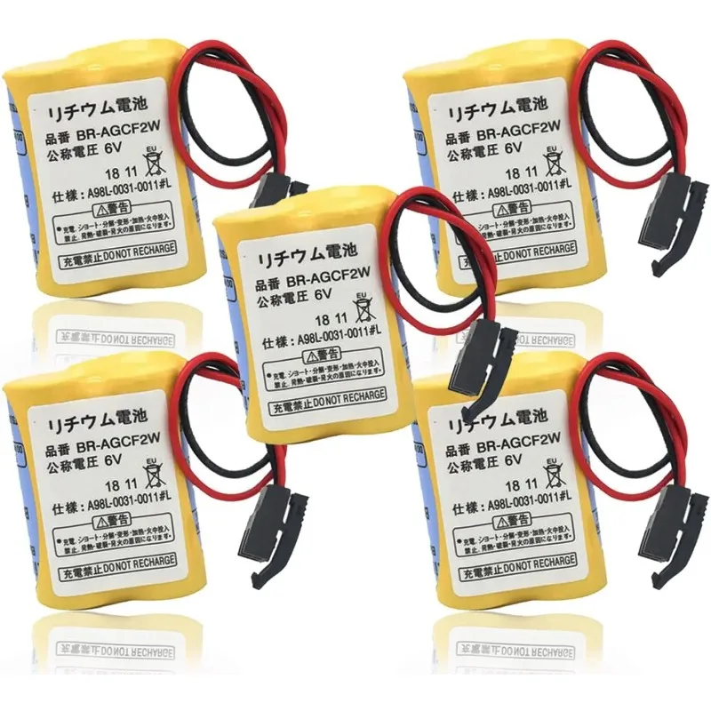 

(5 Pack) BR-AGCF2W 6V 2200mAh Battery Replacement for A98L-0031-0011#L, BR-ACF2P, BR-AGCF2P, A06B-0177-D106