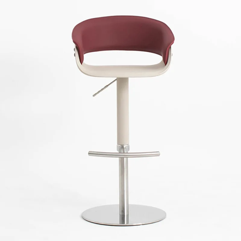 LTT stainless steel bar chair light luxury simple home backrest high stool rotating bar chair