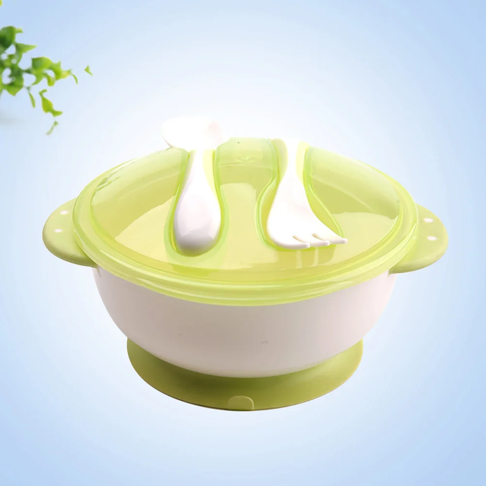 

Creative Flying Saucer Suction Bowl Set for Babies Includes Utensils Leak-Proof Lid Non-Tip Tableware for Independent Eating