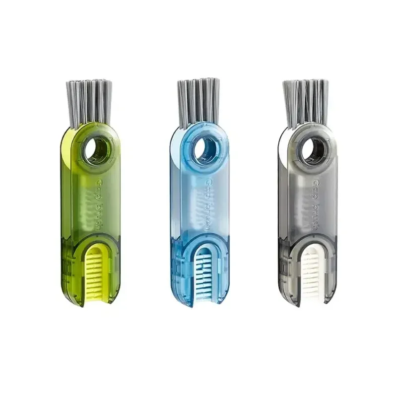 3 In 1 Bottle Gap Cleaner Brush Multifunctional Cup Cleaning Brushes Water Bottles Clean Tool Mini Silicone U-shaped Brush