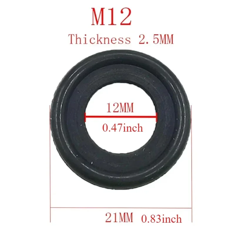 10Pcs Rubber Oil Drain Plug Gaskets M12 M14 Sealing Washers Auto Oil Pan Screw Seal Ring Replacement Accessories