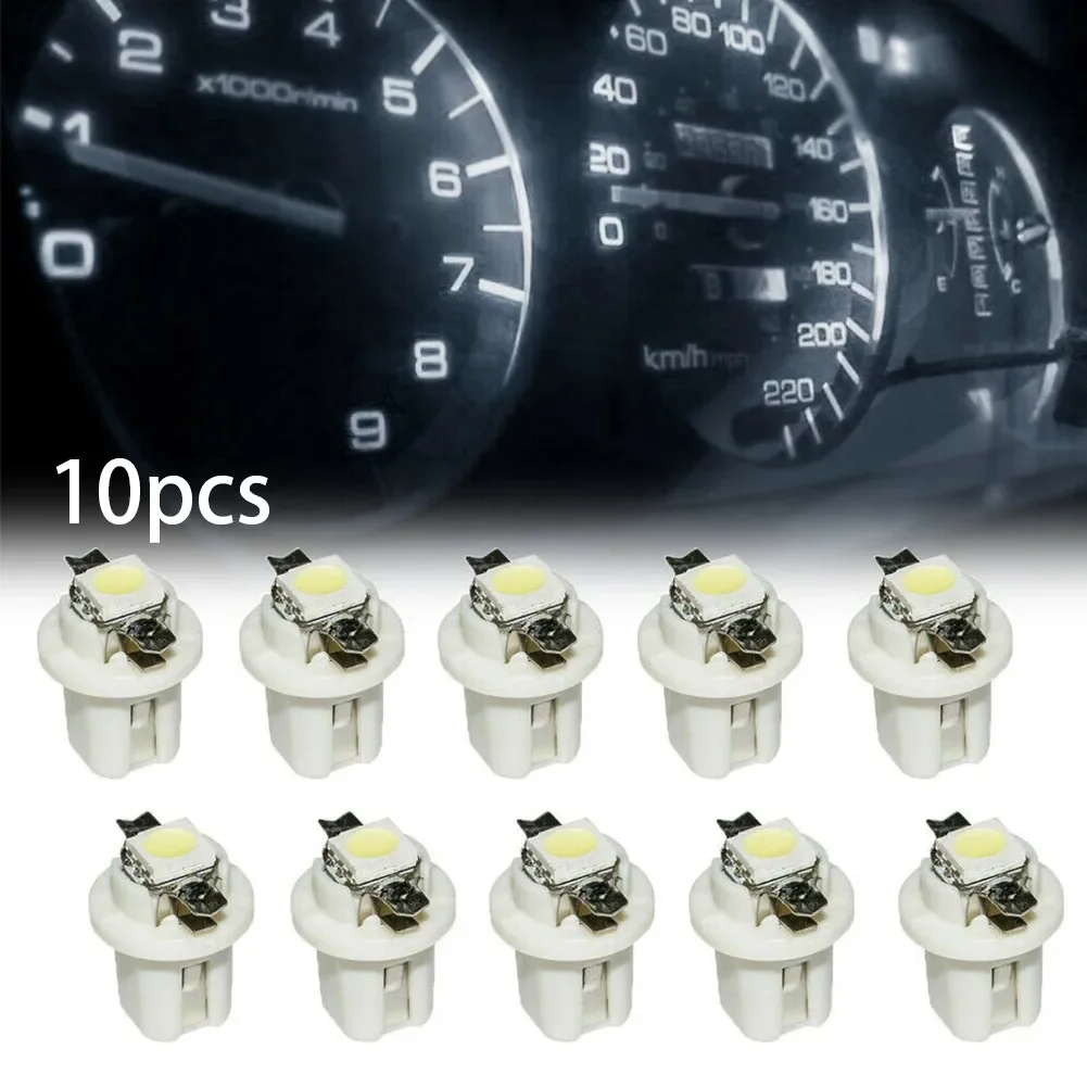 

10pcs Car Instrument Light T5 B8.5D 5050 For SMD White Car LED Dashboard Dash Lamp Instrument Light Bulbs 12V Car Accessories