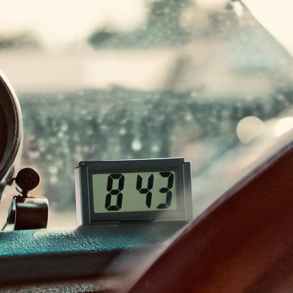 Mini Car Clock Car Truck Dashboard Time Practical Self Adhesive Holder Electronic Digital Vehicle Clock Electronic Bracket Clock