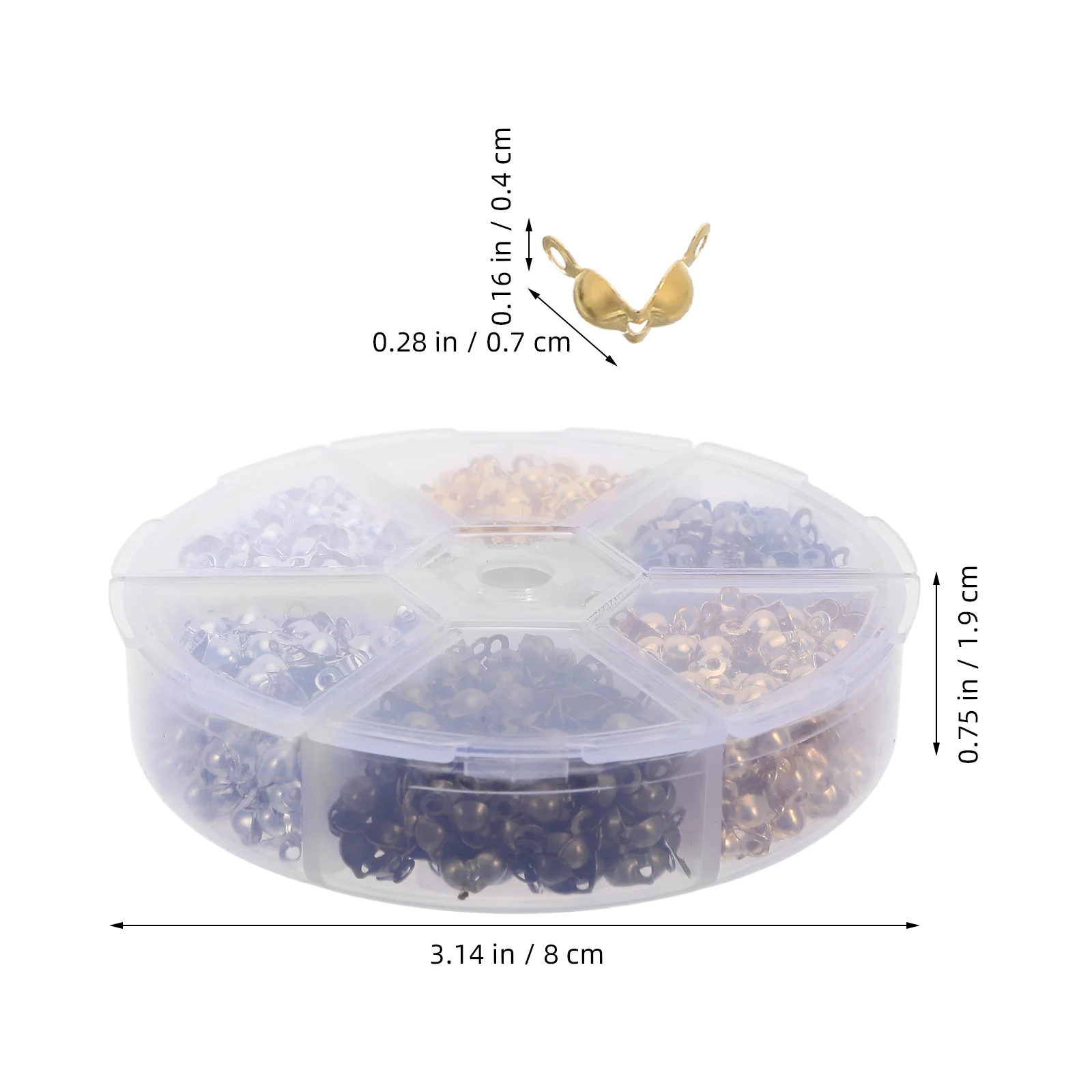 600 قطعة مشبك نهاية القلادة لصنع المجوهرات حبة معدنية تلميح عقدة يغطي أضعاف أكثر من المشبك المناسب تجعيد الخرز موصل-تقوم بها بنفسك