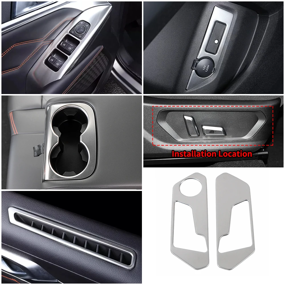 for Haval F7 2nd Gen 2024-2026 Interior Accessories Center Console Refit Decoration Matte Silver Garnish Stainless Steel Sticker