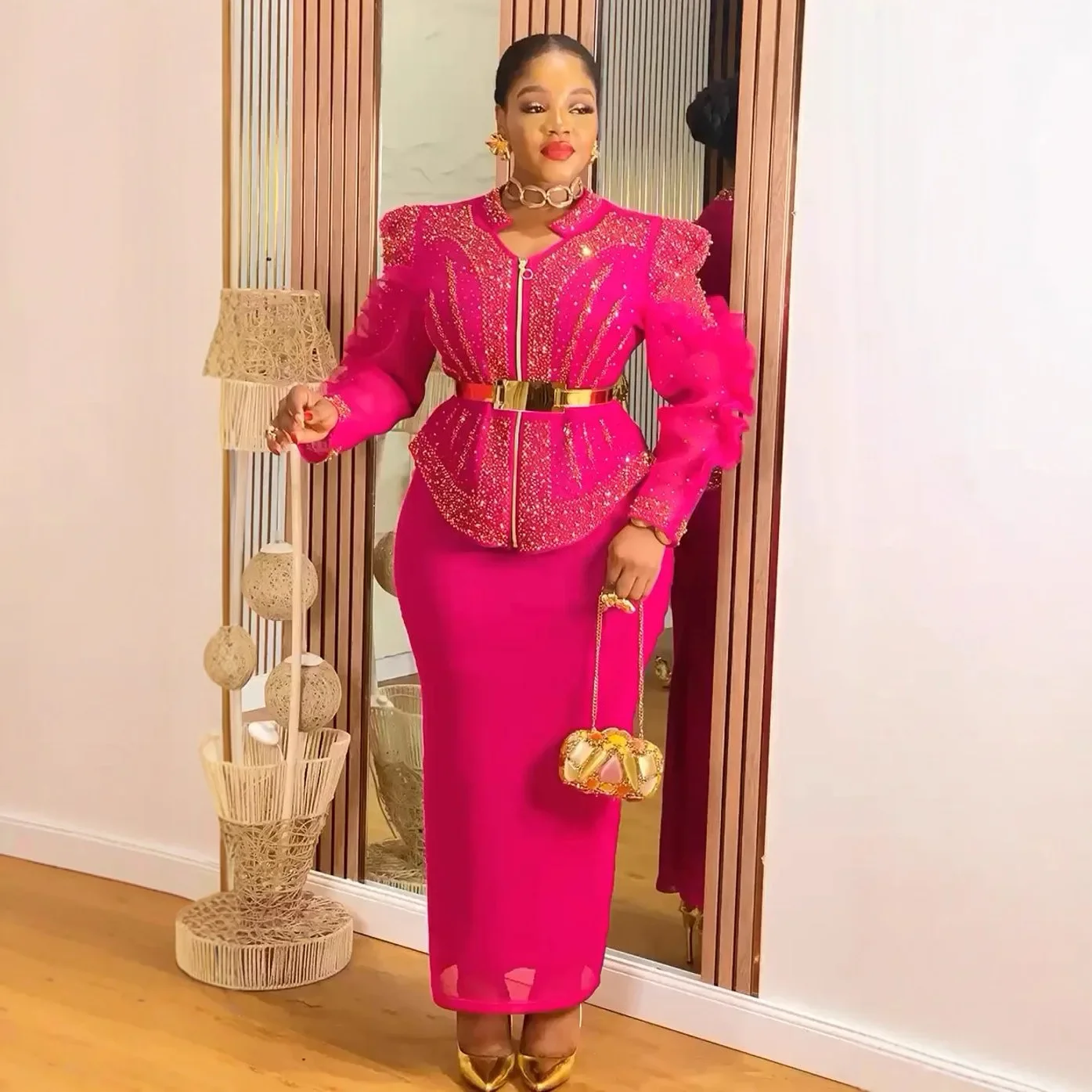 

Африканские вечерние платья больших размеров для женщин, Дашики, рождественское облегающее длинное платье с блестками, элегантные мусульманские свадебные вечерние платья