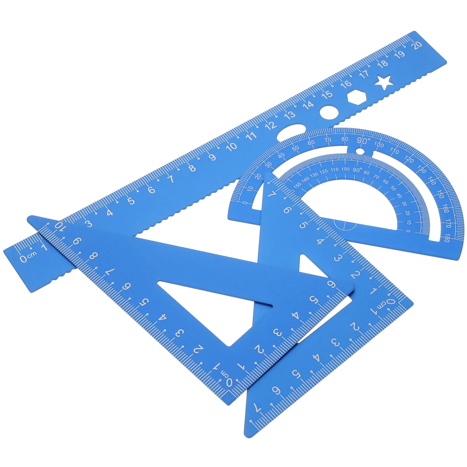 Aluminum Alloy Geometry Set Ruler Protractor Triangle Drafting Kit for Students Architects Engineers School Office Art Design