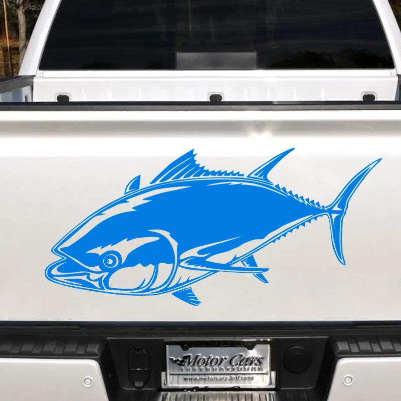 Tuna Hunter Decal Go Fishing Sticker Bucket Tackle Shop Fishhook Fish Tank Boat Box Car Vinyl Fishing1004