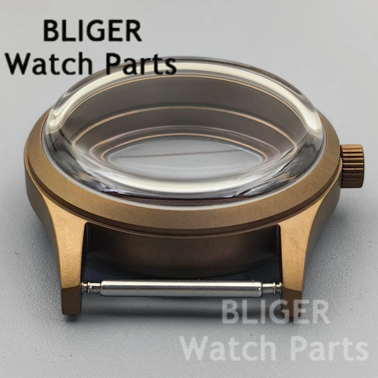 BLIGER 36mm 39mm Domed K1 Mineral Glass Matte Sandblasted Watch Case NH34 NH35 NH36 ETA2824 PT5000 Steel Diving Box Screw Crown