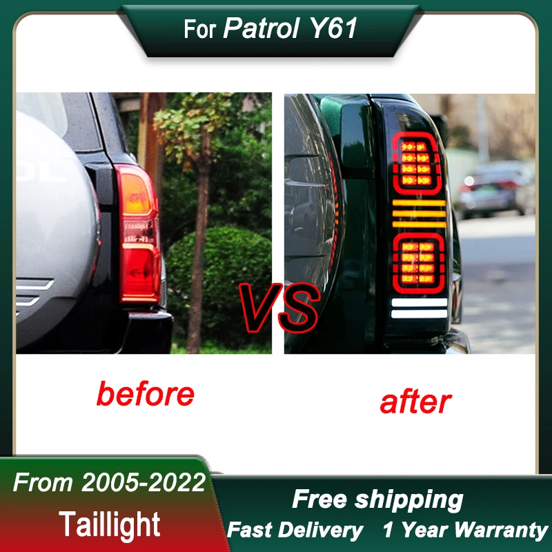 Car Tail Lights For NISSAN Patrol Y61 2005-2022 new style FULL LED Taillamp Rear Brake Lights Starlink Cross Taillight Accembly