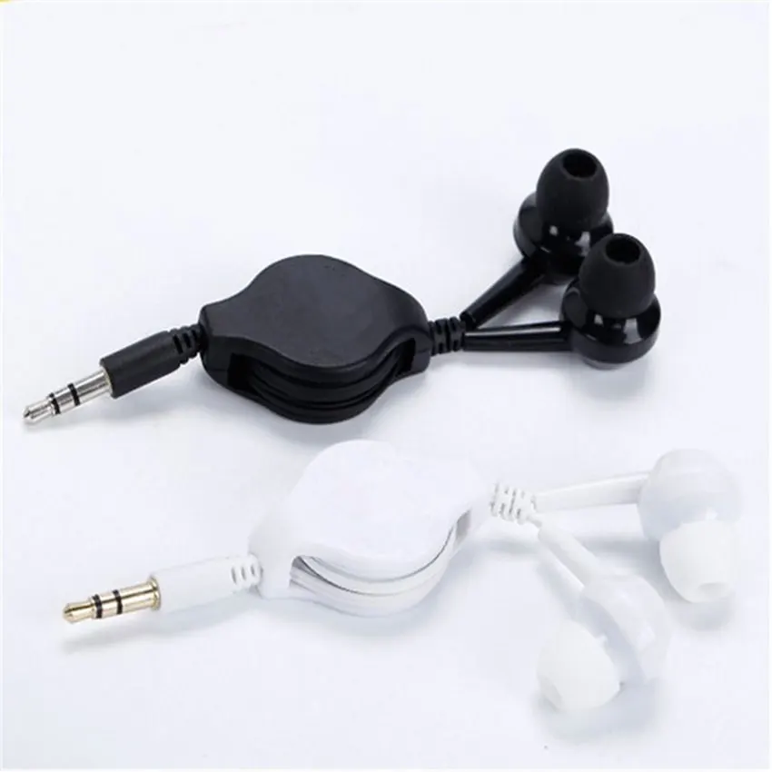 

2/5pcs Easy to Carry Stretchable Cable In-Ear Earphone Headset Portable Earphone Straight Insert Extendable Wire Headphone
