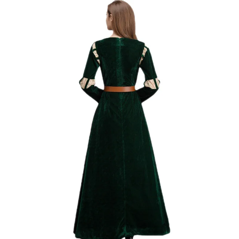 Brave cartoon movie character cosplay costume Princess Merida court dress Halloween stage play costume view 4