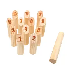 Wood Set Toss Game Adults Kids Lawn Indoor Outdoor Scatter Throwing Dowel with