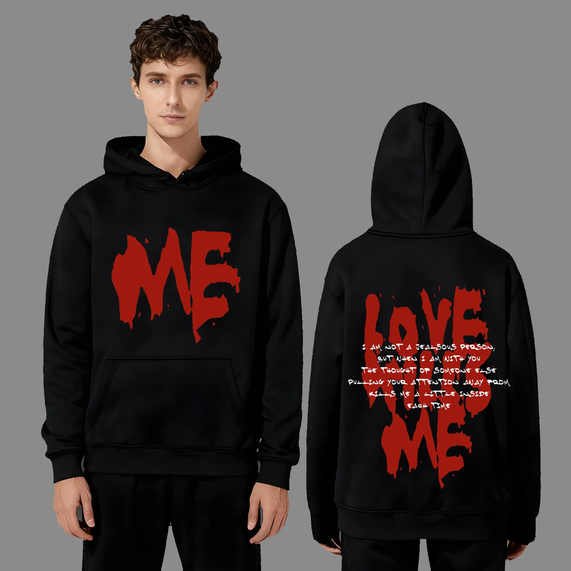 

The latest fashion and casual 330-gram heavyweight men's and women's hoodie in 2025 with trendy graffiti letter prints
