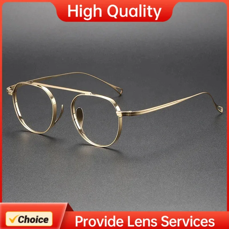 

KAME стиль KMN9503 высокий мост авиационные очки-пилот оправа мужские ретро MANNEN очки из чистого титана для мужчин и женщин