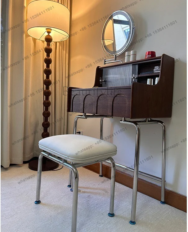 

LS solid wood vanity small mini new model with mirror, French vintage bedroom vanity table, Southeast Asian style