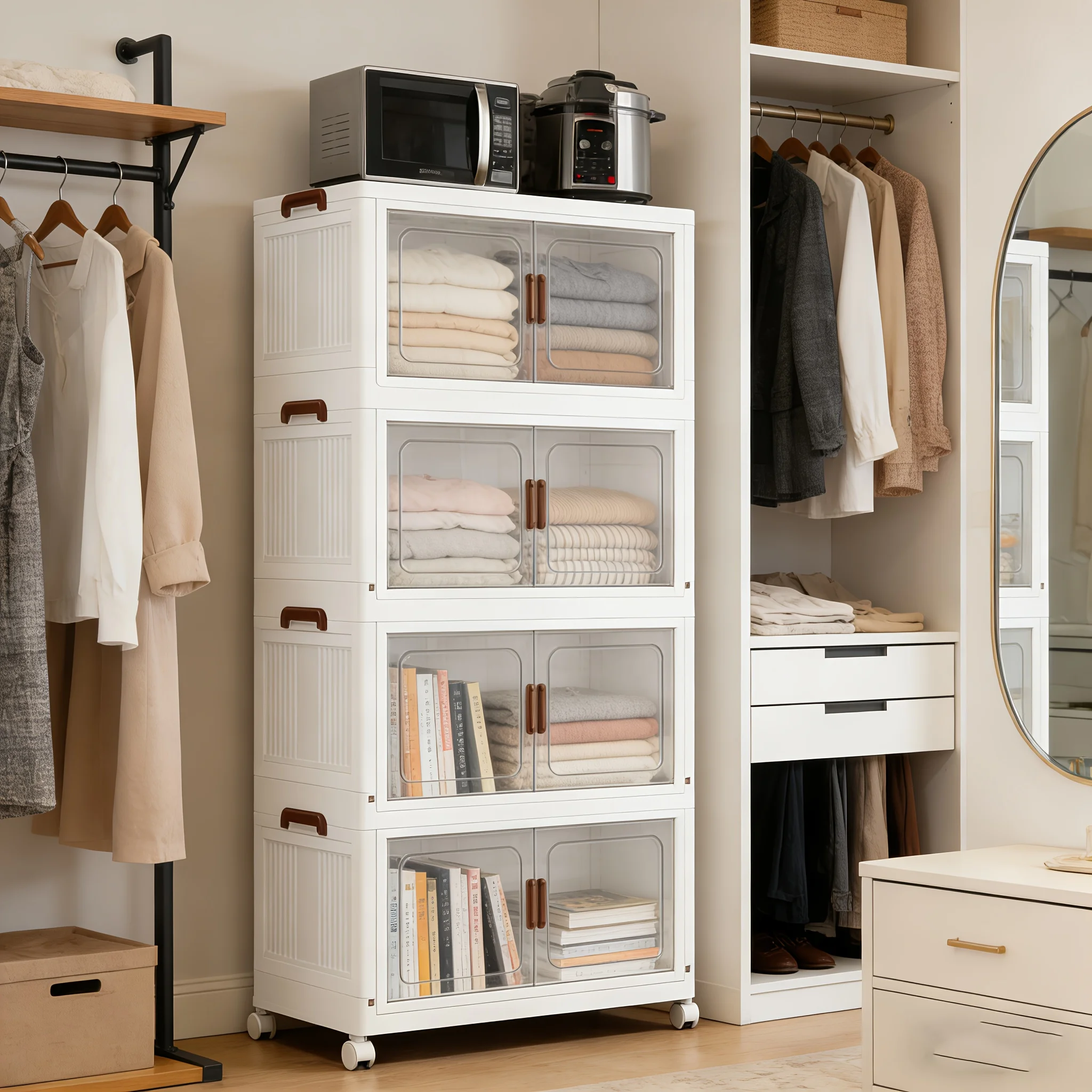 Collapsible Plastic Storage Lockers with Wheels