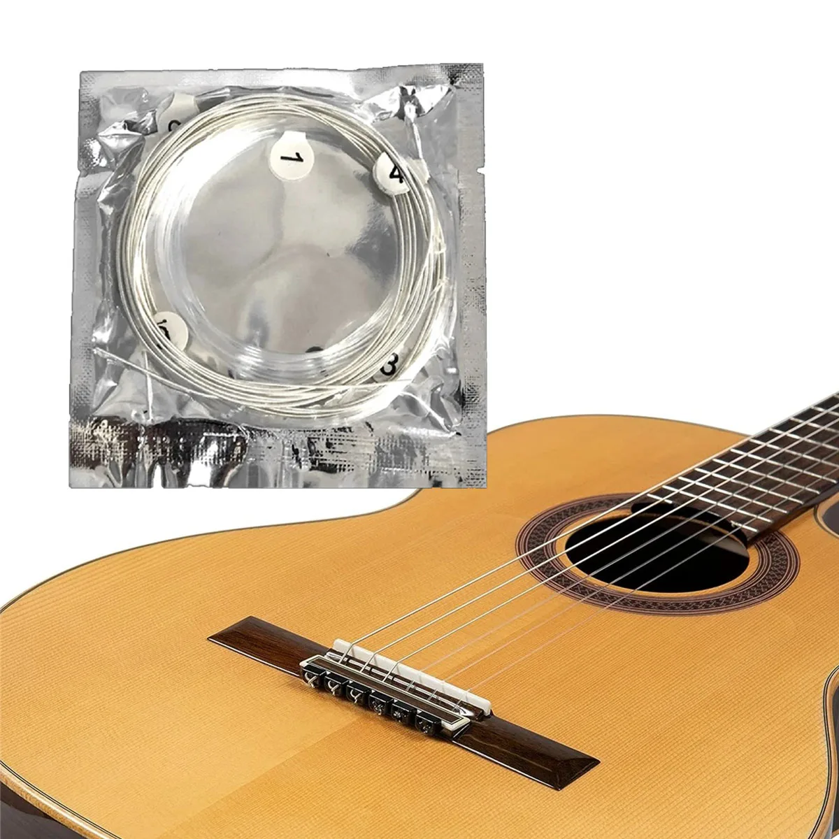 Miwayer 6Pcs Nylon Classical Guitar Strings,Clear Nylon&Silv