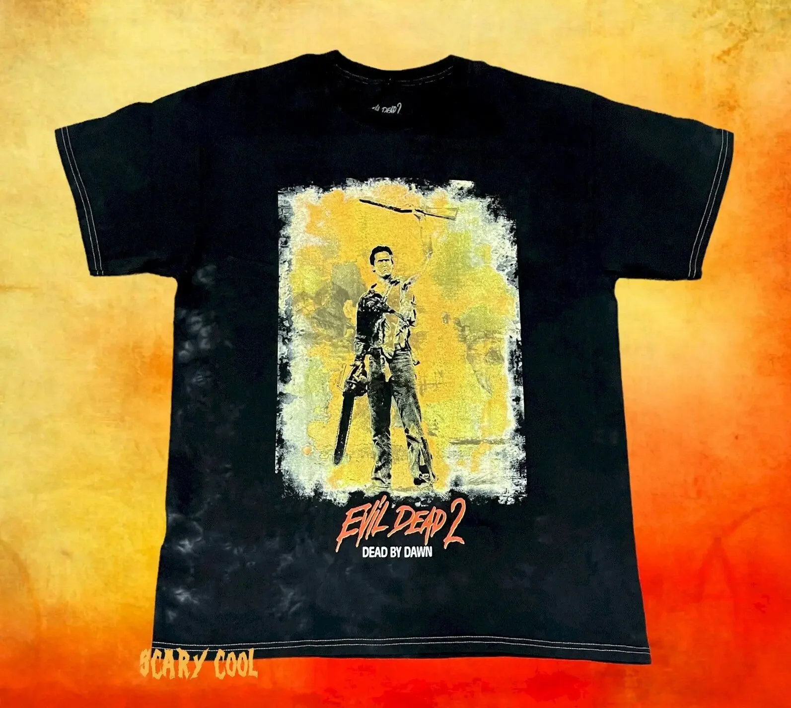 

New Evil Dead II Dead by Dawn Poster 1987 Horror Halloween Mens T-Shirt