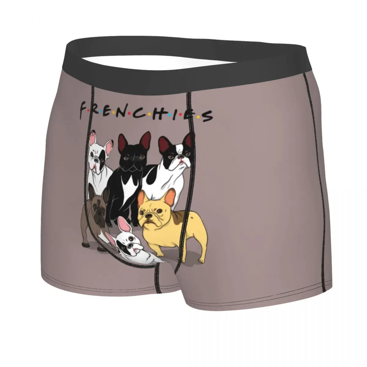 Custom Male Fashion Funny Frenchies French Bulldog Underwear Dog Animal Boxer Briefs Soft Shorts Panties Underpants