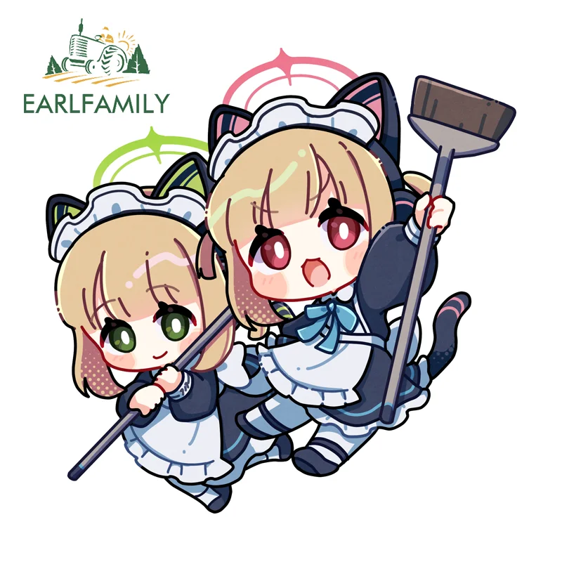 

EARLFAMILY Blue Archice Saiba Midori Car Stickers Humorous Cartoon Decal PVC Suitable for Motorcycle Car Bumper Window Decor