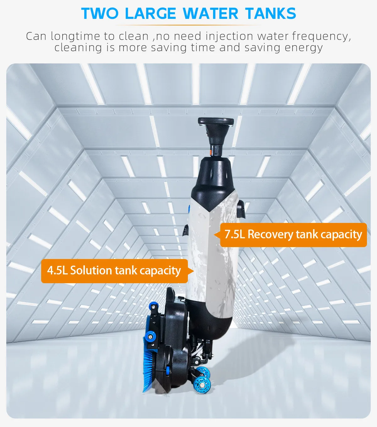 Factory Wholesale 430 Floor Washing Machine Mini Hand Push Walk Behind Floor Scrubber with Li-ion Battery