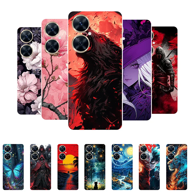 For Huawei Nova 11i Case Flowers Wolf Soft Silicone Phone Cover for Huawei Nova 11i MAO-LX9 Coque Nova11i Shockproof Fundas