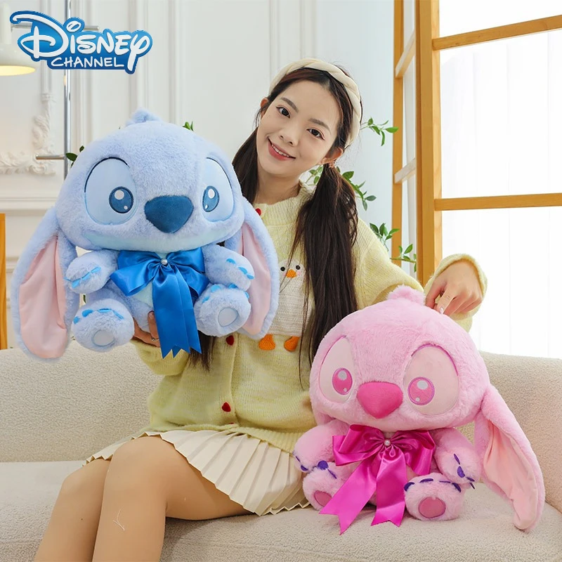 

23/30/40CM Big Size Stitch Plushies Disney Angel Lazo Rosa Peluche Cartoon Anime Kawaii Comfortable Soft Doll Children Toy Gift