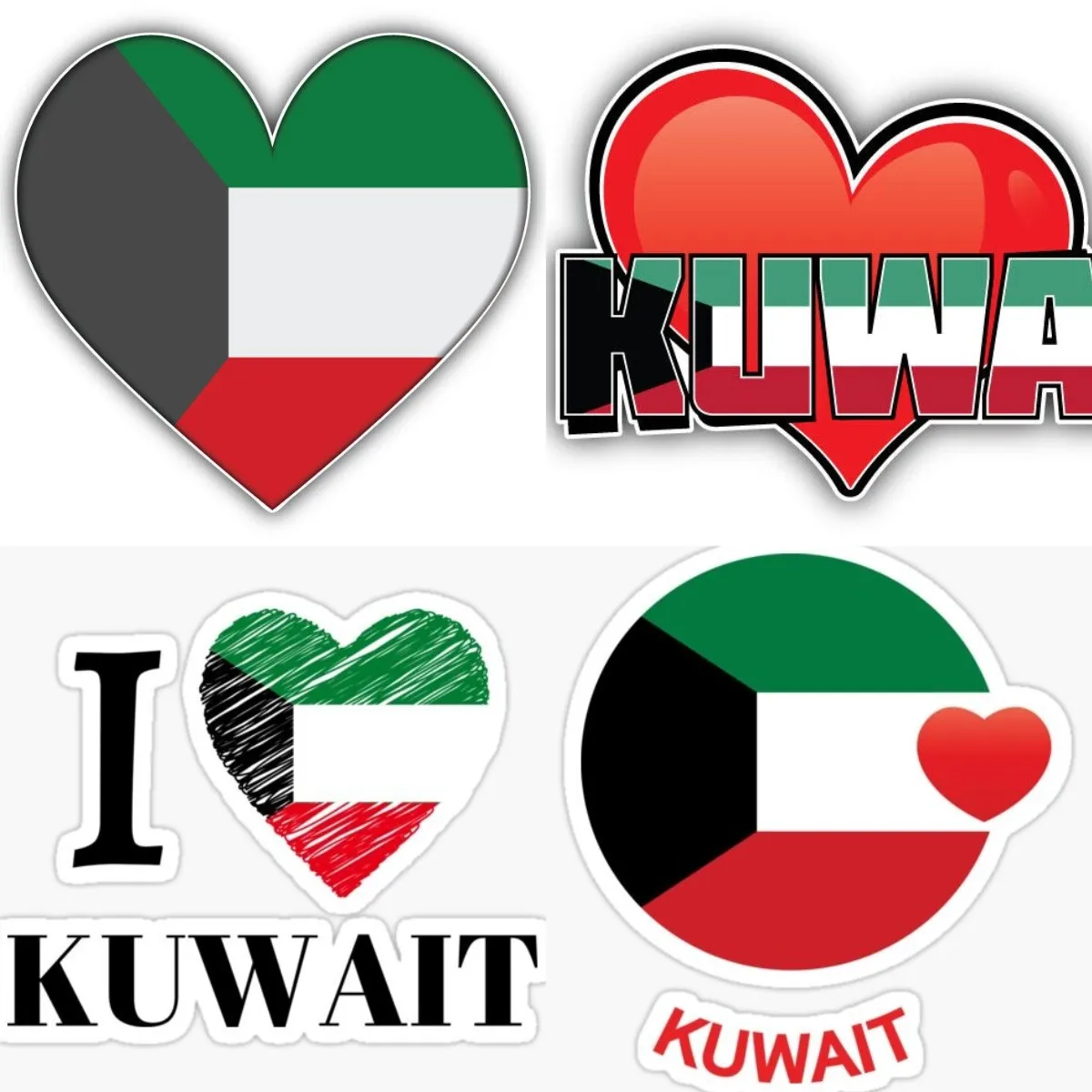 

I Love Kuwait Heart Shaped Flag Car Bumper Sticker Decal