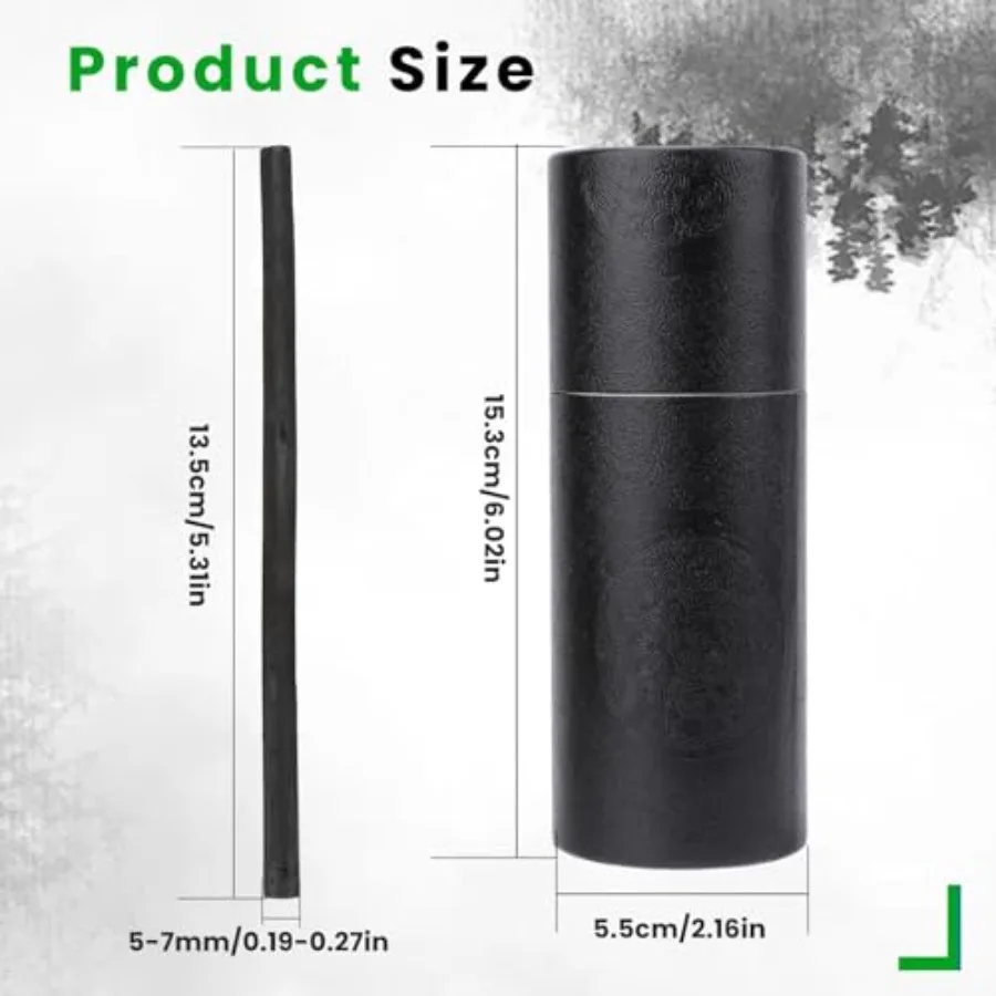 25 Pcs Willow Charcoal Sticks, 5.4 Inch in Length, 0.2-0.3in/ Dia, Artist Vine Sketch Charcoal Pencils for Sketching Drawing Ar