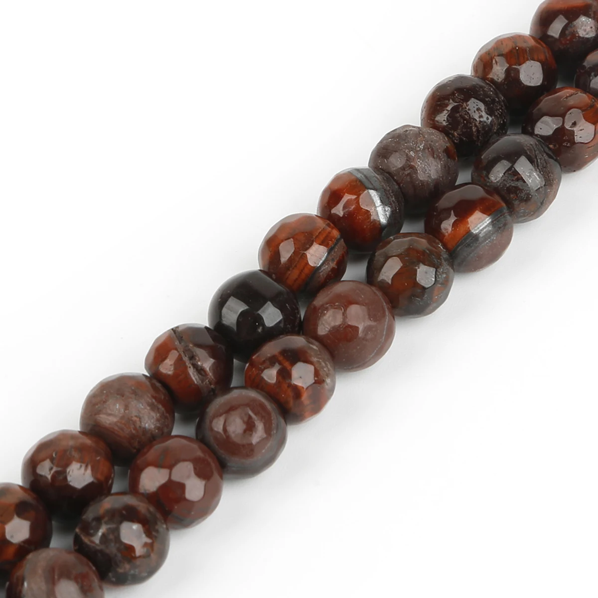 Rote Tigerauge-Perlenstränge, Naturstein, runde lose Perlen zur Herstellung von Schmuck, Armbändern, Bastelarbeiten, DIY-Halsketten, Ohrringen – Detail 2