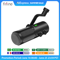FIFINE Dynamic USB/XLR Microphone for Record,Studio Noise Cancelling Mic with Gain Knob,Mute Button for PC Mixer-Amplitank Tank3