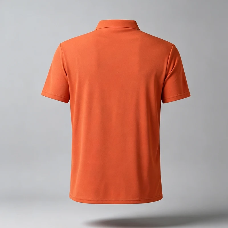 Herren-Poloshirt mit festem Revers, kurzen Ärmeln, dreireihiger Knopfleiste, normaler Passform, weich, atmungsaktiv, klassisch, für Business, Freizeit und Alltag. – Detail 10