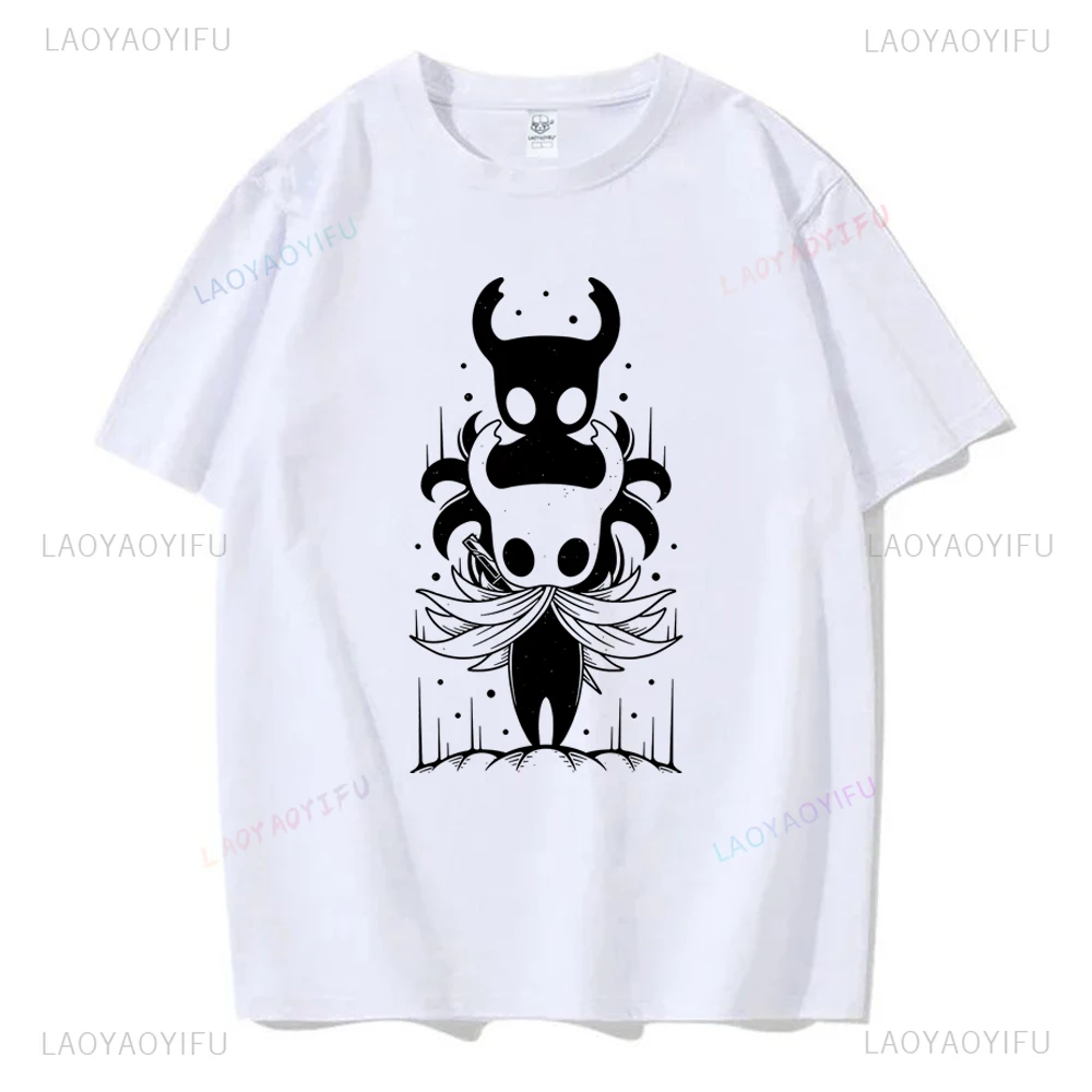 Man Games T-Shirts Hollow Knight Printed T Shirt Fashion Casual Boy Girls Unisex Kawaii Casual Round Neck Cotton Tshirt Tops image 4
