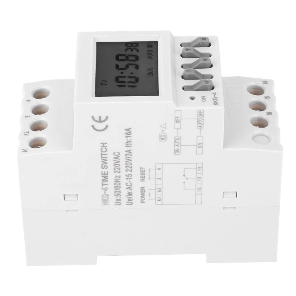 NKG-4 Programmable Timer Switch Din Rail 40 Groups Microcomputer Timer Intelligent Automatic Timing Control Switch
