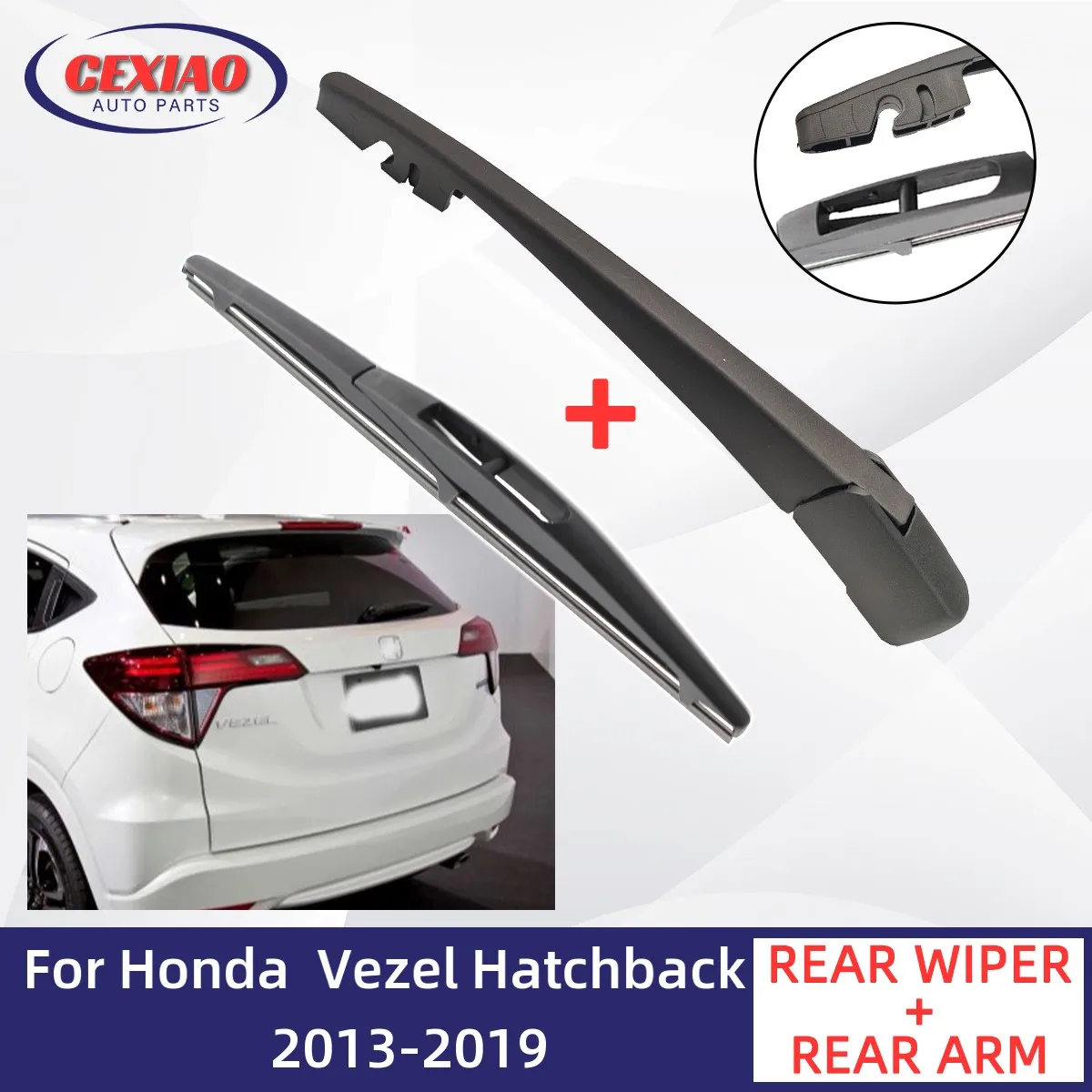 

For Honda Vezel Hatchback 2013-2019 Car Rear Wiper Blade and Arm Fit Tailgate Window Rain Brush Windshield Windscreen