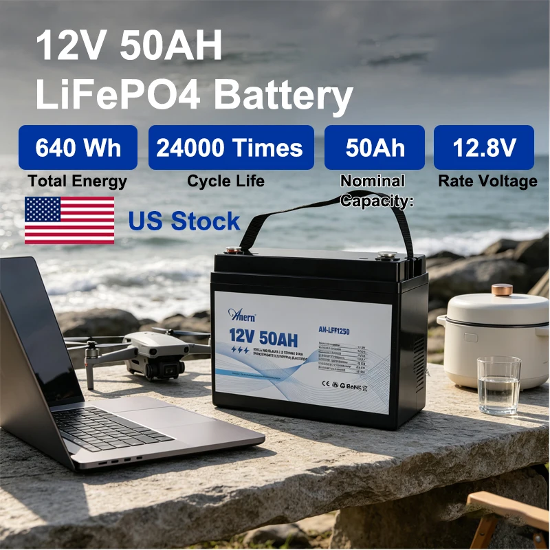 12V 30AH 50AH Lithium Battery Pack 4000 Cycles Low Temp Protection LiFePO4 Battery For Sprayer Portable Speaker, Outdoor Camping