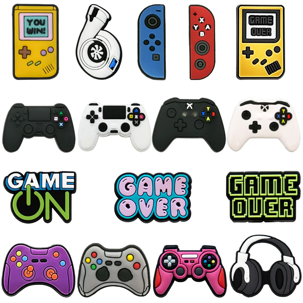 

1/16PCS Gamepad Shoe Charms for Boys,Game Consoles Headset Shoe Accessories Pin Buckle,Sandal Decorations Clog Buckles
