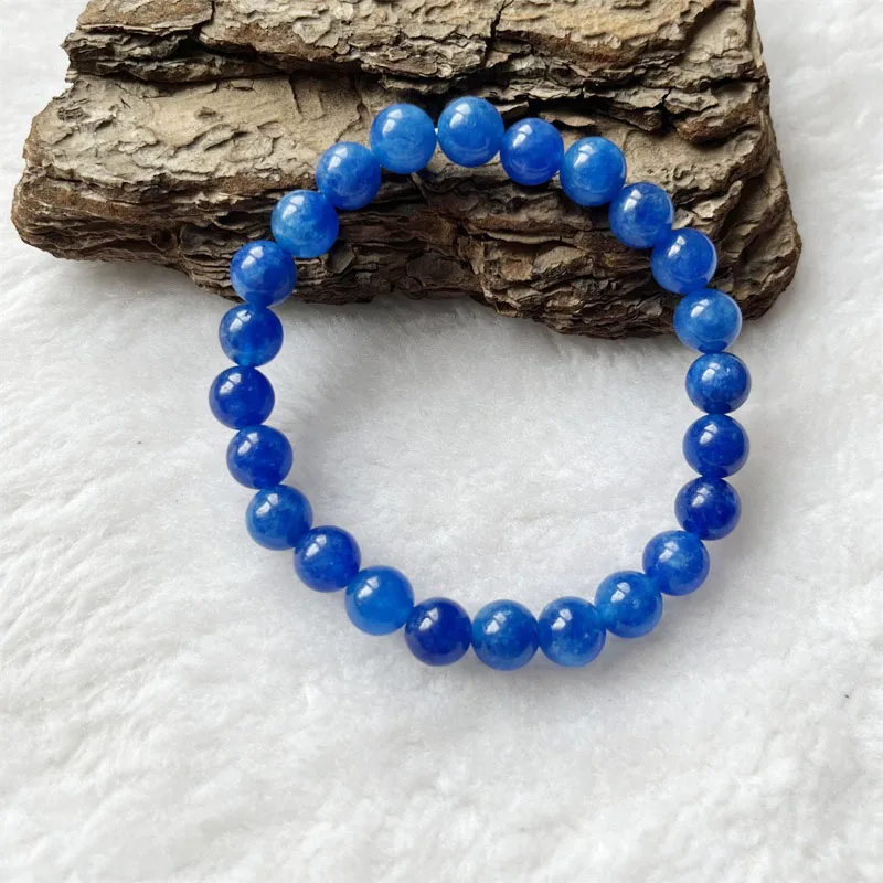 Natural Stone Bracelet Sapphire Crystal Beads Jewelry Gift For Men Magnetic Health Protection Women Elastic Thread 8mm Blue