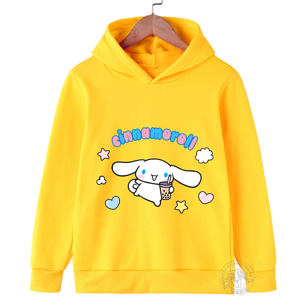 Kawaii Sanrio Cinnamon Roll Children's Hooded Sweater Family Family Clothing Boys Girls Hoodie Comfortable long sleeve hoodie