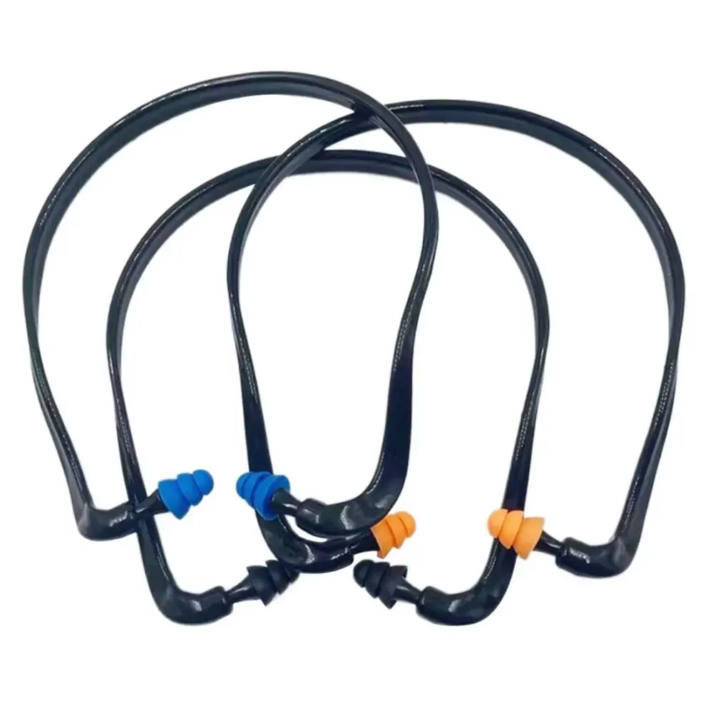 Soft Silicone Headband Earplugs Anti Noise Waterproof Swimming Sleeping Noise Reduction Reusable Ear Plugs Blue Black Orange