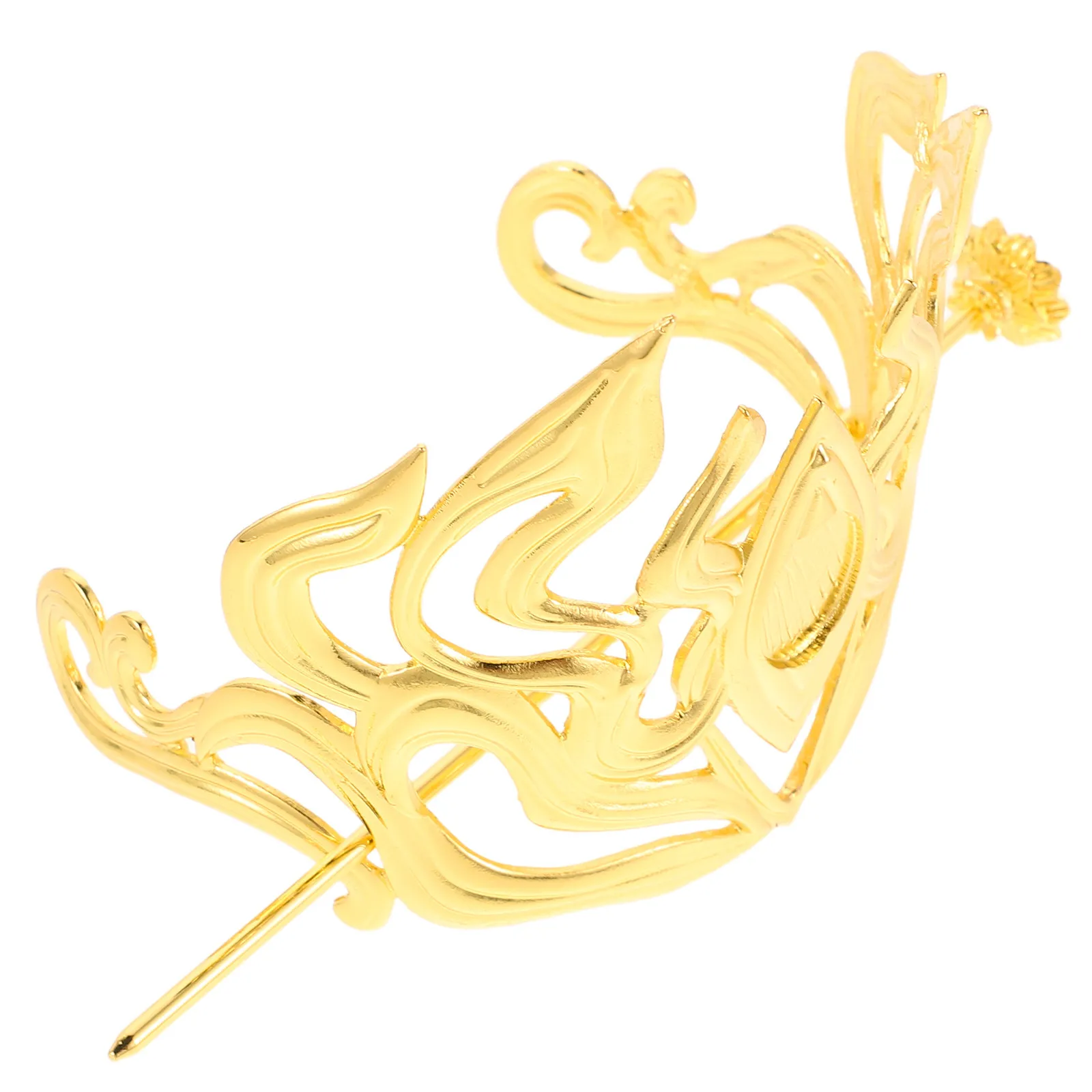 

Chinese Vintage Hairpin Sticks Crown Hairpin Ancient Style Crown for Stage Cosplay Hanfu Headdress Metal Hair Fork Accessories