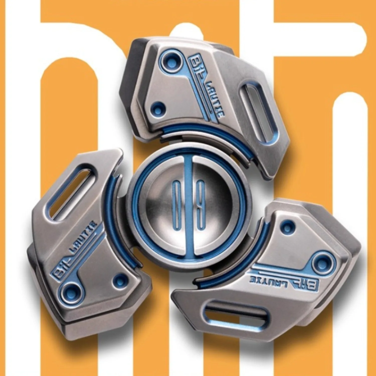 (予約注文) Lautie BIT09 三枚刃磁気オープンシェルチタン合金フィジェットスピナー、高金属デスクトップストレス解消おもちゃ