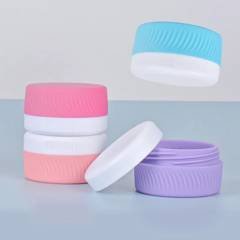 40 ml tragbare Silikon-Reisegläser mit Deckel, Toilettenartikel, Reisebehälter, nachfüllbarer Make-up-Behälter, Gesichtscreme, Creme, Puderetui